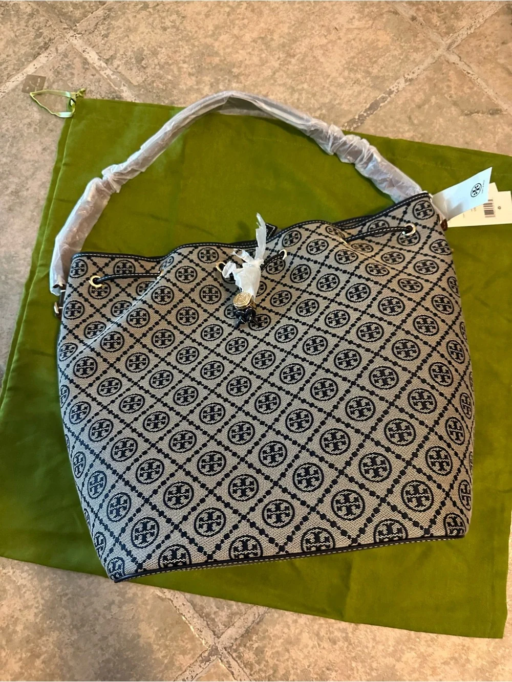 Brand New Tory Burch T Monogram Oversized Bucket Bag!